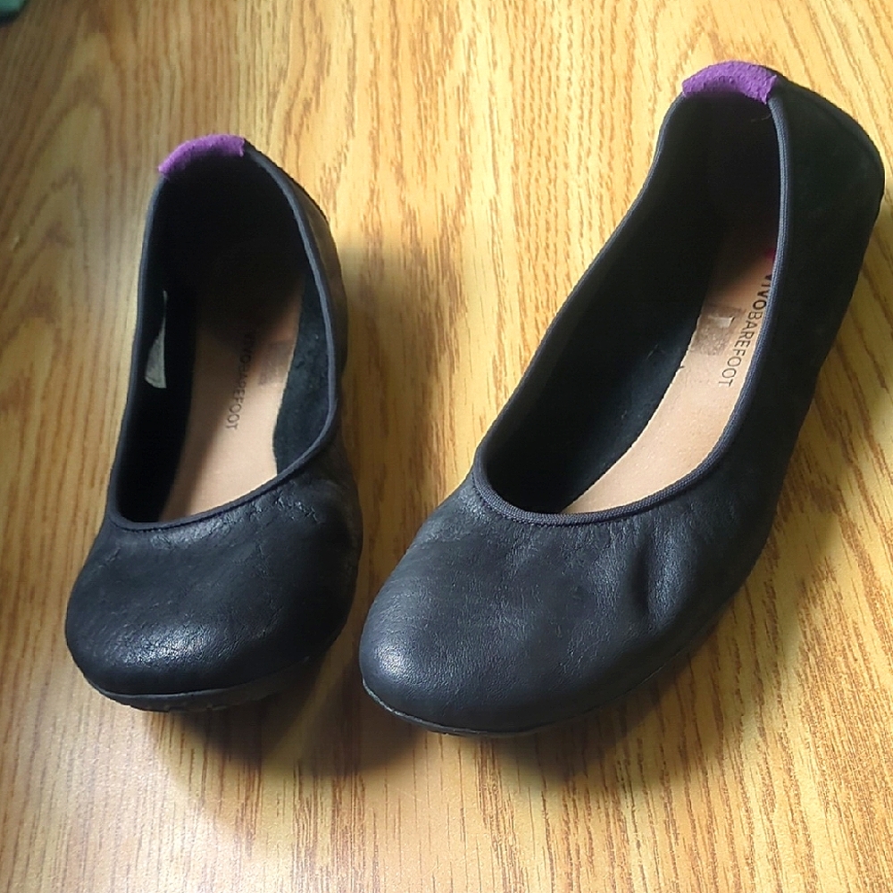 Vivobarefoot Jing Jing Size 36 Black Leather Ballet Flats